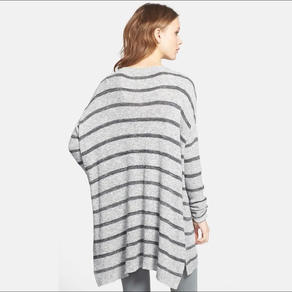 Free People High/Low Tunic Striped Grey - Picture 6 of 9